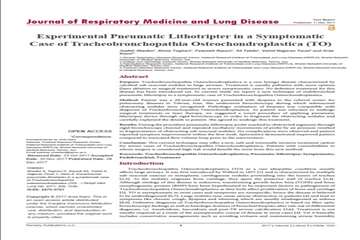 Experimental Pneumatic Lithotripter in a Symptomatic Case of Tracheobronchopathia Osteochondroplasti